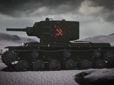 KV-2 tank Low-poly 3D model