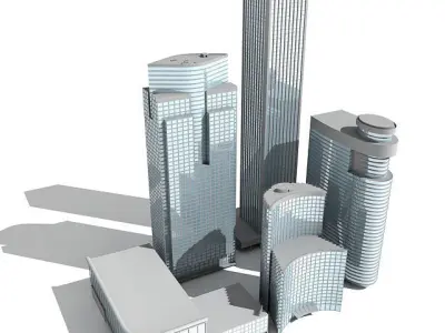5 Cityscape Buildings 3 3D model