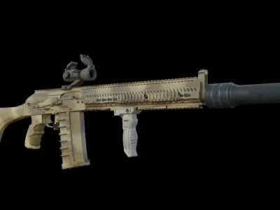 Silencer rifle Low-poly 3D model