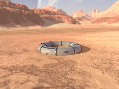 Martian module Low-poly 3D model