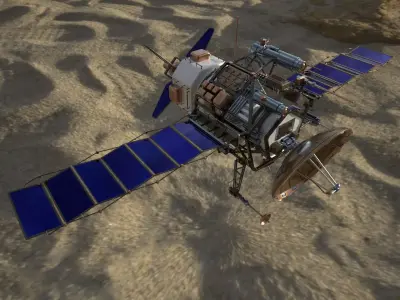 Communication satellite PBR Low-poly 3D model