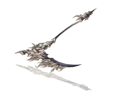 Flame Scythe Low-poly 3D model