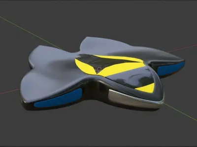 Concept Spaceship Low-poly 3D model