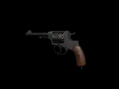 Nagant M1895 Revolver Low-poly 3D model