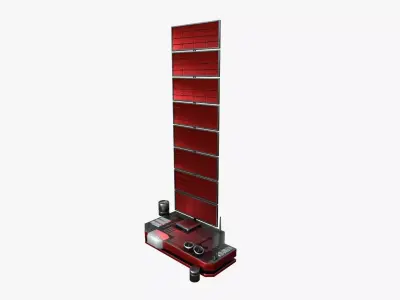 Satellite B04 Steel Red - SciFi Space Design Low-poly 3D model
