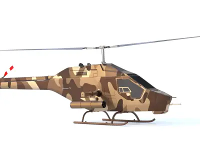HESA Shahed 285 - AH-58A - ONE MAN ATTACK HELICOPTER -  Low-poly 3D model