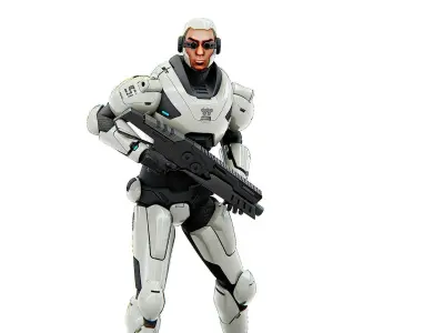 CYBORG SOLDIER F-200  Rigged for Unreal Engine - Unity - MIXAMO  3D model