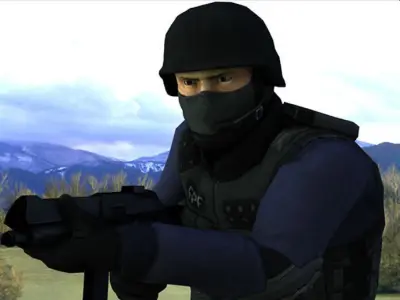 SWAT Policeman Low-poly 3D model