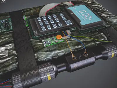 C4 RDX Bomb Low-poly 3D model