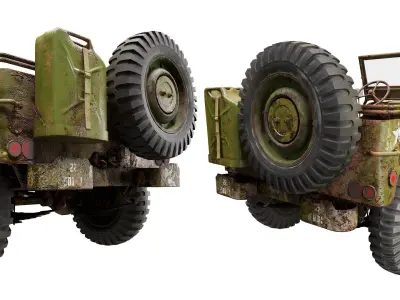 Willys jeep grungy 3d model 3D model