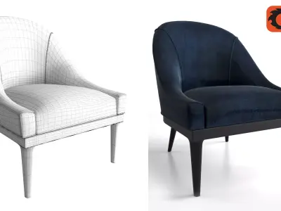 BELLA CHAIR Mitchell Gold Bob Williams Velvet fabric Chair Free 3D model