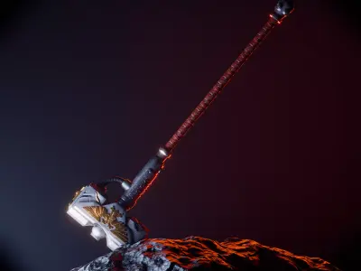 Hammer Warhammer Game Ready Model Low-poly 3D model