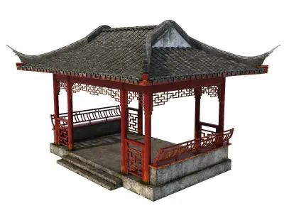 Chinese Rectangle Pavilion 3D model