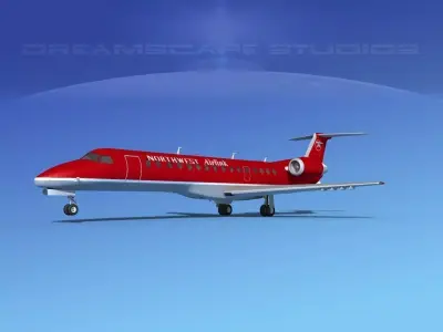 Embraer ERJ-140 Northwest Airlink 3D model