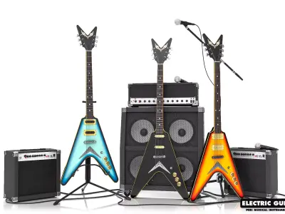 Electric Guitar Part 6 Low-poly 3D model