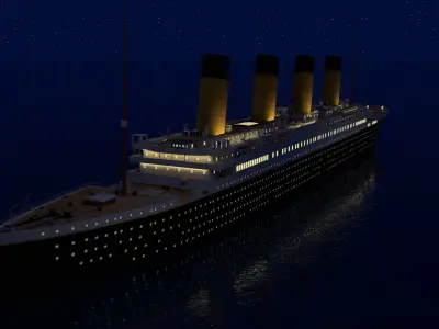 RMS Titanic ship PBR Low-poly 3D model