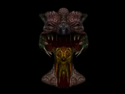 Creature demon head Free 3D print model
