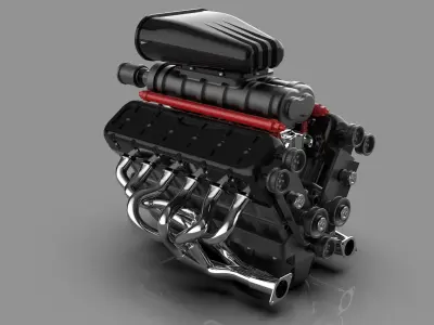 v12 engine 3D model