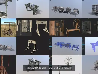 Medieval Multi-pack - Town Clutter 3D Model Collection