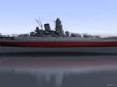 BATTLESHIP MUSASHI 3D model