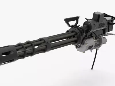 M134 Minigun Clean Low-poly 3D model