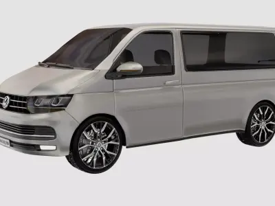 Volkswagen Transporter T6 Low-poly 3D model