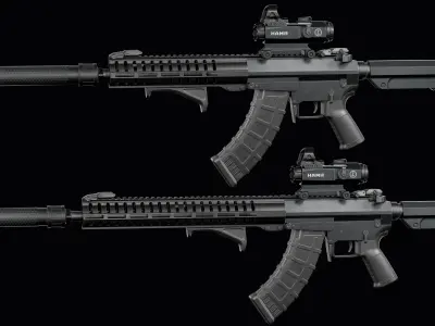 Tactical Modular assault rifle Mk47 mutant ar-15 modul Low-poly 3D model