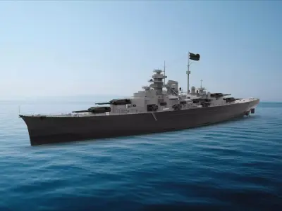 German battleship Bismarck 3D model