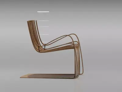 Modern Parametric Bentwood Cantilever Chair  Free 3D model