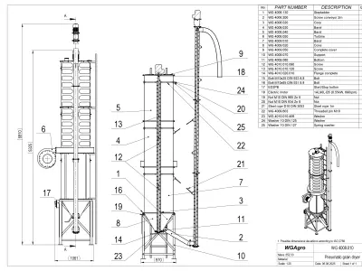WG 4008 - STL Pneumatic grain dryer 3D model