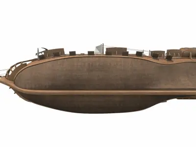 Pirate sailing ship black pearl 3D model