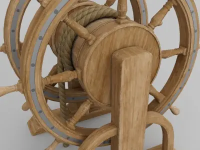 Ships Wheel from a Ship of the line -ship 3D model