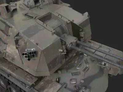 3 coatings of USA ARMY M247 self-propelled anti-aircraft gun Low-poly 3D model