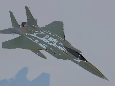 Military Fighter Plane Low-poly 3D model