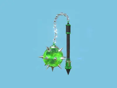 Medieval Flail 09 Nature - Character Fantasy Weaponry Low-poly 3D model