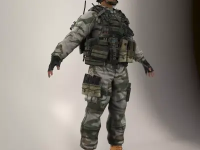 Soldier Black Lite V1 Not Rigged 3D model