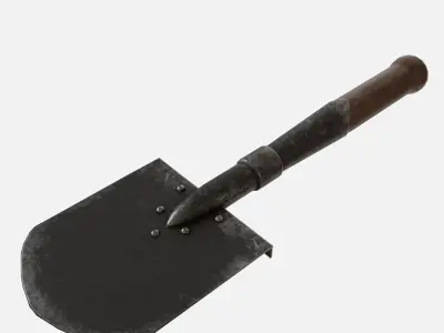 Sapper shovel Low-poly 3D model