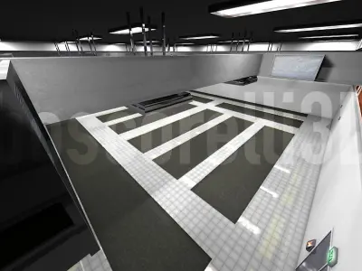 Empty Data Center Room Low Poly Ready to Render Low-poly 3D model