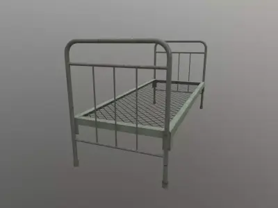Army bed Free low-poly 3D model