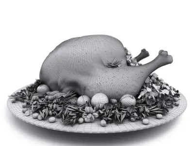Thanksgiving Turkey HQ 3D model