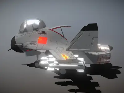 Cartoon Airplane J-15 Low-poly 3D model