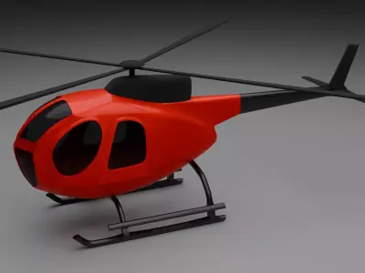 Low Poly Stylized Helicopter Game Ready Flying Vehicle FBX OBJ Low-poly 3D model