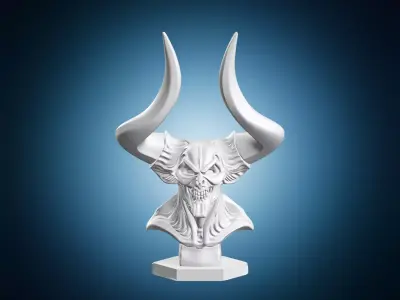 Horned Demon Bust 3D print model