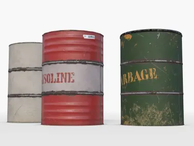 Barrels Asset 03 Low-poly 3D model