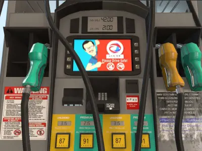 Gas Station Fuel Pump Screen Display Free low-poly 3D model