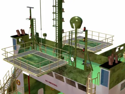 barcaca fluvial cfn Low-poly 3D model