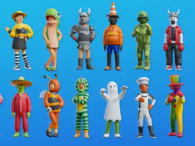 Creative Characters Low-poly 3D model