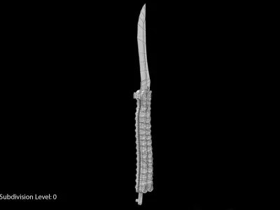 Balisong Butterfly Knife Green Low-poly 3D model