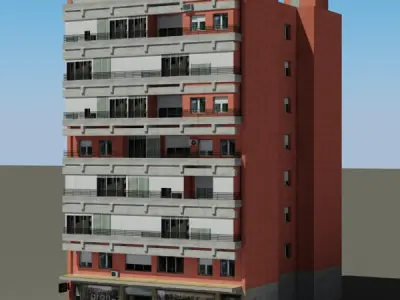 Building residential Low-poly 3D model