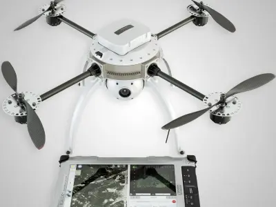 Drone Quadrocopter Low-poly 3D model